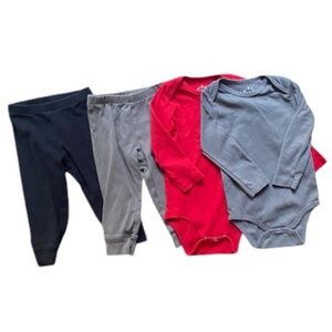 Primary Organic Cotton Long Sleeve Bodysuit and Pants 12-18 Months (4) items